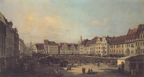 Bernardo Bellotoo The Old Market Square in Dresden oil painting image